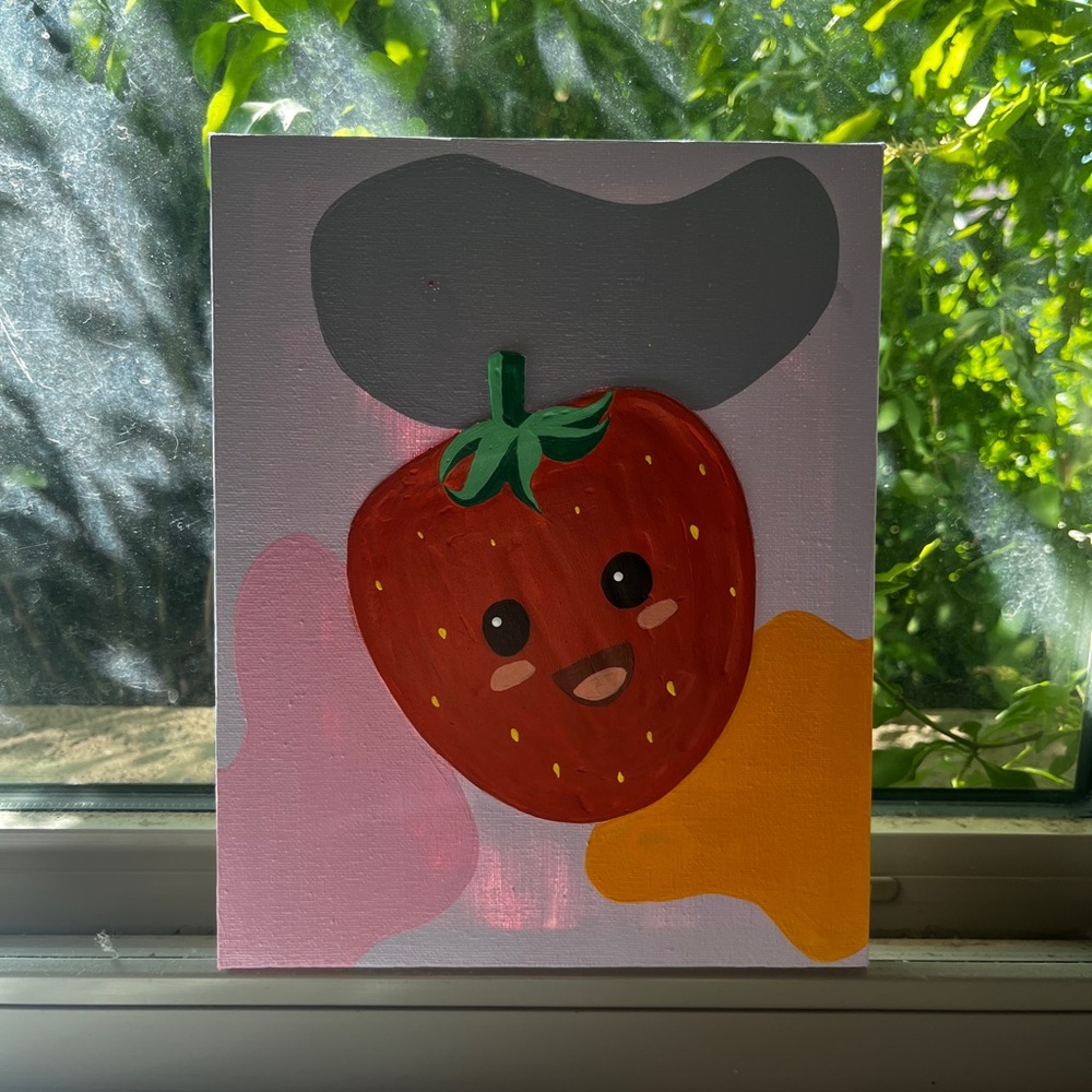 Cute Strawberry Canvas Art